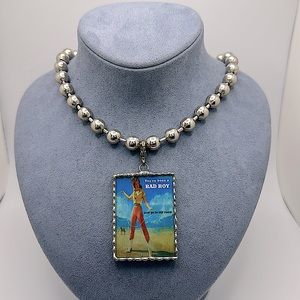 Western Theme Big Ball Chain Necklace.
